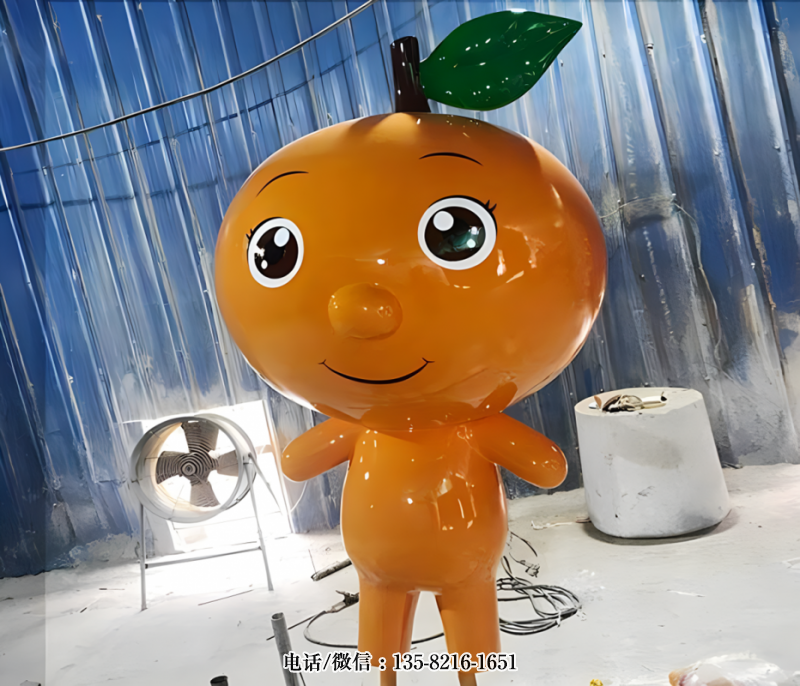 玻璃鋼卡通杏子公仔雕塑 玻璃鋼卡通杏子公仔雕塑