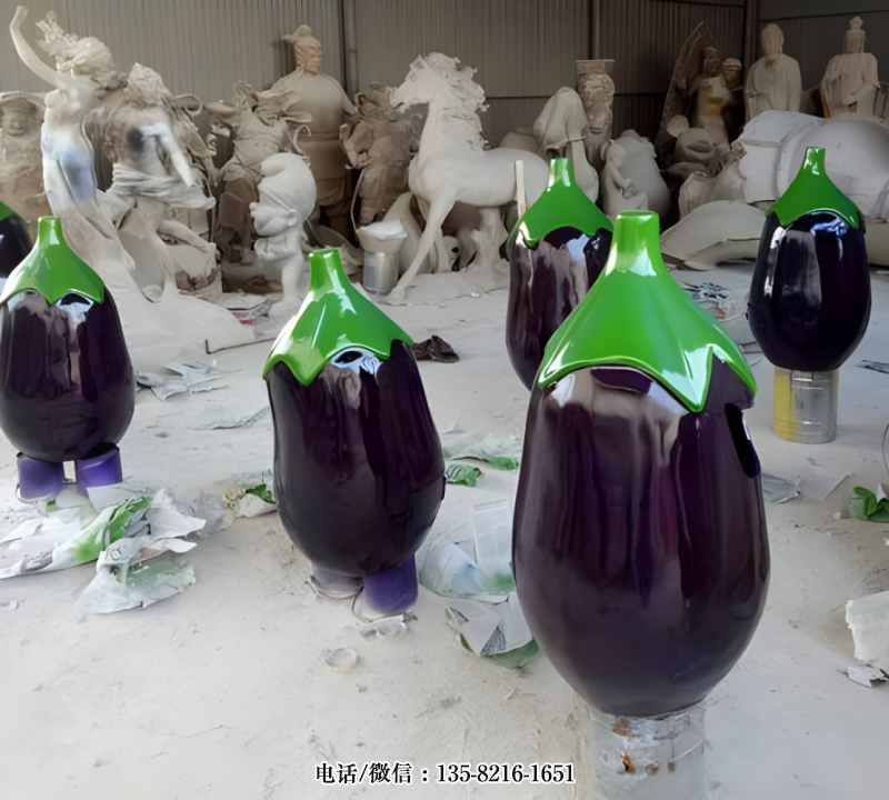 玻璃鋼仿真茄子雕塑 玻璃鋼仿真茄子雕塑